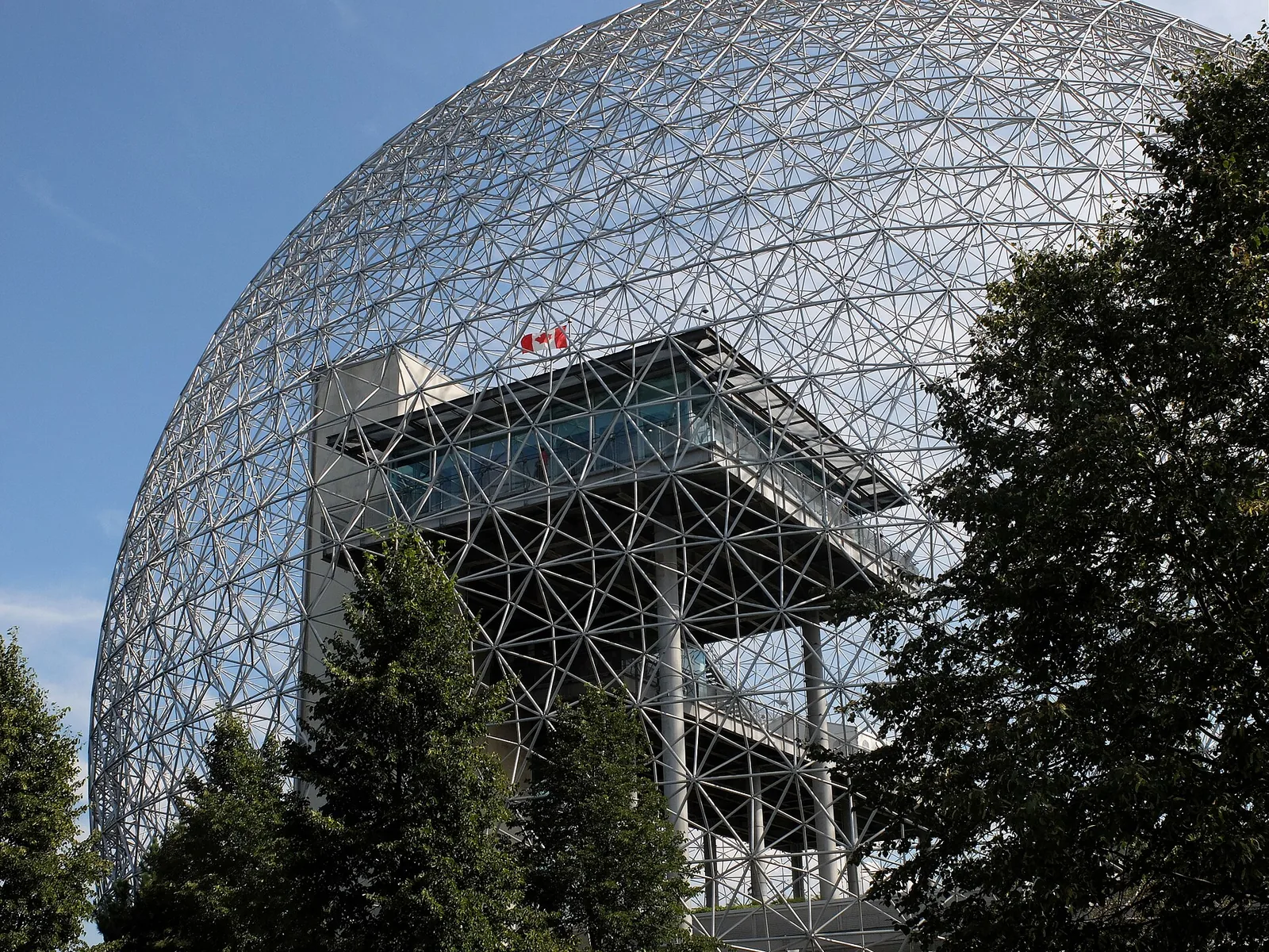 The geodesic dome of the Biosphère on Île Sainte-Hélène in Parc Jean-Drapeau