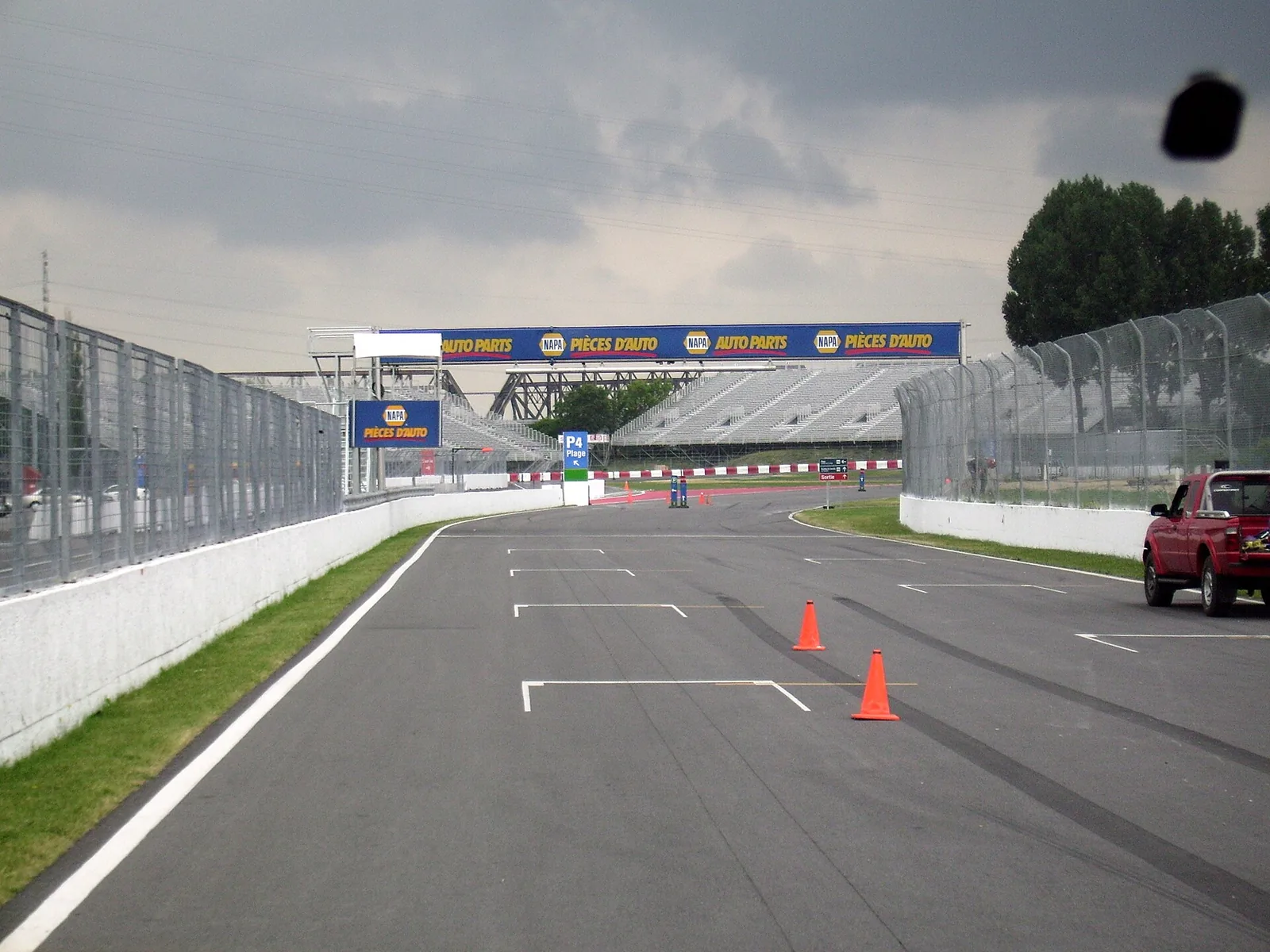 Start-finish straight of the Circuit Gilles-Villeneuve on Île Notre-Dame, home of the Canadian Grand Prix