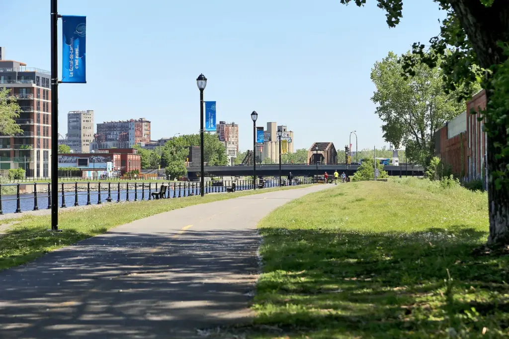 Towpath and bike path beside the Lachine Canal in Montreal's Southwest