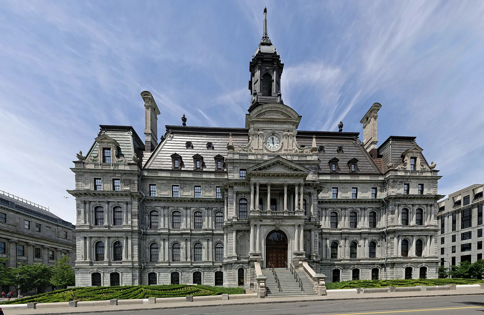 Second Empire facade of Montreal City Hall on rue Notre-Dame Est