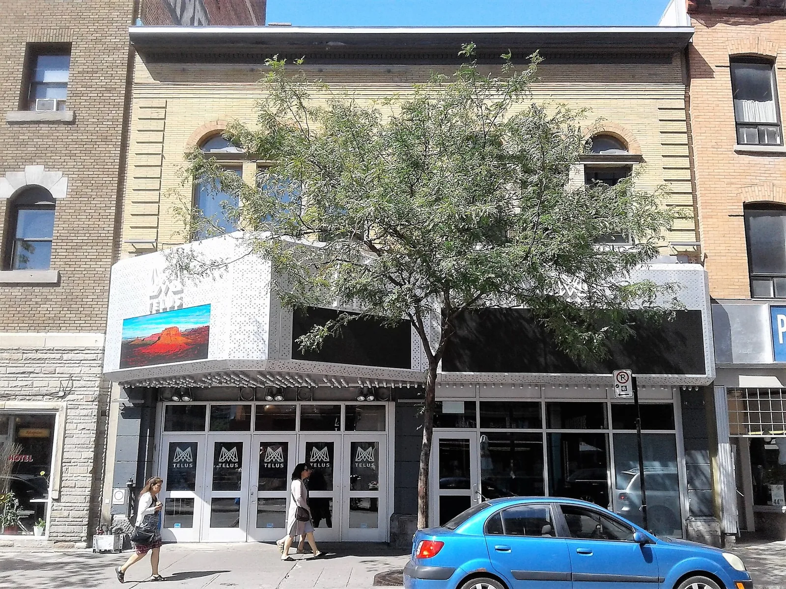 The entrance of the MTELUS concert hall on rue Sainte-Catherine Est in Montreal