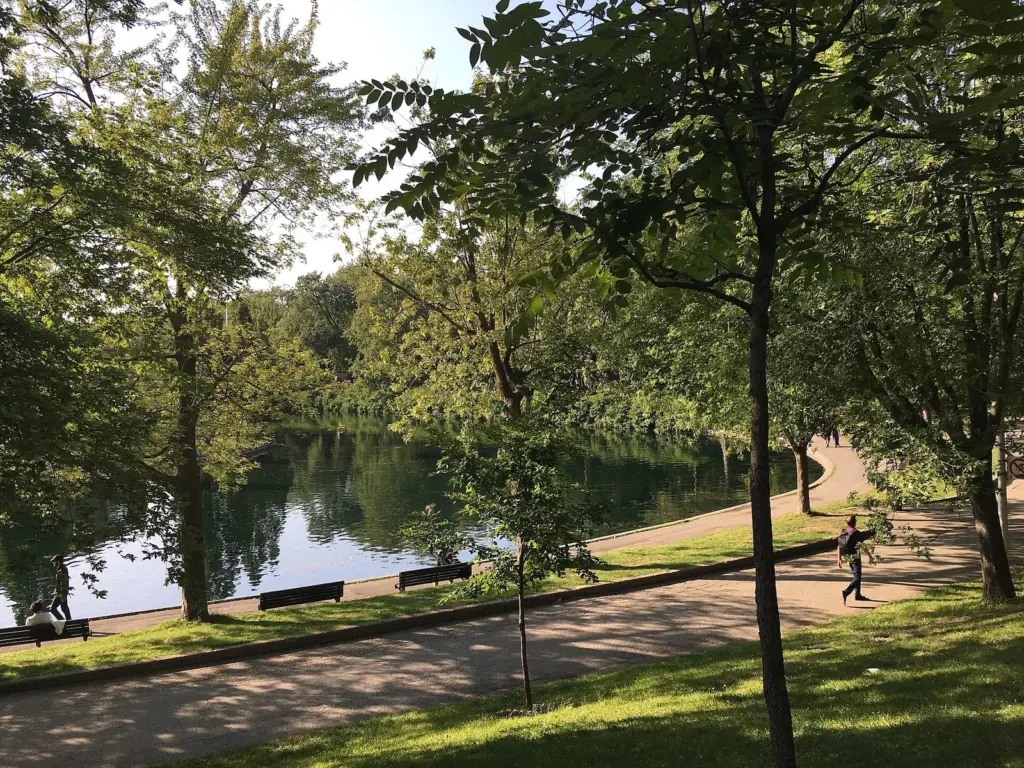 Parc La Fontaine's pond and shady paths in late August, the start of what many locals call the best time to visit Montreal